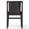 Blaise Rustic Lodge Black Leather Black Wood Dining Side Chair
