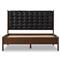 Hadley Rustic Lodge Black Leather Tufted Bed - Queen