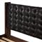 Hadley Rustic Lodge Black Leather Tufted Bed - Queen
