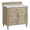 Gareth French Country Carrara Marble Whitewashed Wood Vanity Sink - 36&quot;