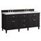 Gareth French Country Carrara Marble Black Wood Double Vanity Sink - 72&quot;