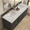 Gareth French Country Carrara Marble Black Wood Double Vanity Sink - 72&quot;