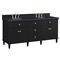 Gareth French Country Charcoal Quartz Black Wood Double Vanity Sink - 72&quot;