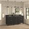 Gareth French Country Charcoal Quartz Black Wood Double Vanity Sink - 72&quot;