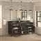 Gareth French Country Charcoal Quartz Black Wood Double Vanity Sink - 72&quot;