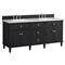 Gareth French Country White Zeus Quartz Black Wood Double Vanity Sink - 72&quot;