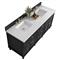 Gareth French Country White Zeus Quartz Black Wood Double Vanity Sink - 72&quot;