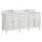 Gareth French Country Carrara Marble White Wood Double Vanity Sink - 72&quot;