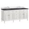 Gareth French Country Charcoal Quartz White Wood Double Vanity Sink - 72&quot;