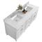 Gareth French Country White Zeus Quartz White Wood Double Vanity Sink - 72&quot;
