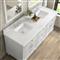 Gareth French Country White Zeus Quartz White Wood Double Vanity Sink - 72&quot;