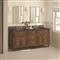 Gareth French Country Charcoal Quartz Brown Wood Double Vanity Sink - 72&quot;
