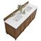 Gareth French Country White Zeus Quartz Brown Wood Double Vanity Sink - 72&quot;