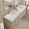 Gareth French Country Carrara Marble Whitewashed Wood Double Vanity Sink - 72&quot;