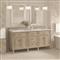 Gareth French Country Carrara Marble Whitewashed Wood Double Vanity Sink - 72&quot;