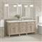 Gareth French Country White Zeus Quartz Whitewashed Wood Double Vanity Sink - 72&quot;