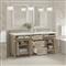Gareth French Country White Zeus Quartz Whitewashed Wood Double Vanity Sink - 72&quot;
