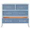Worlds Away Beckett Modern Classic Blue Bamboo Grasscloth Chest