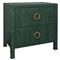Worlds Away Edelman Modern Classic Green Grasscloth Side Table