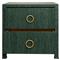 Worlds Away Edelman Modern Classic Green Grasscloth Side Table
