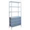 Worlds Away Flynn Modern Classic Light Blue Bamboo Grasscloth Etagere