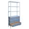 Worlds Away Flynn Modern Classic Light Blue Bamboo Grasscloth Etagere