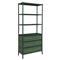 Worlds Away Flynn Modern Classic Green Bamboo Grasscloth Etagere