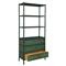Worlds Away Flynn Modern Classic Green Bamboo Grasscloth Etagere
