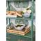 Worlds Away Flynn Modern Classic Green Bamboo Grasscloth Etagere
