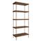 Worlds Away Harris Modern Classic Dark Burl Wood Antique Brass Etagere