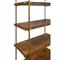 Worlds Away Harris Modern Classic Dark Burl Wood Antique Brass Etagere