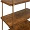 Worlds Away Harris Modern Classic Dark Burl Wood Antique Brass Etagere