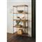 Worlds Away Harris Modern Classic Dark Burl Wood Antique Brass Etagere