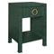 Worlds Away Malcolm Modern Classic Green Grasscloth Side Table