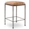 Geraldine Industrial Loft Brown Hair On Hide Iron Spindle Backless Counter Stool