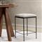 Geraldine Industrial Loft Off White Hair On Hide Iron Spindle Backless Counter Stool