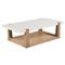 Beatrix Modern Classic White Quartz Natural Oak Coffee Table