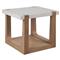 Beatrix Modern Classic White Quartz Natural Oak Side Table