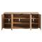 Mila Modern Classic Brown Tambour Oak Wood Media Cabinet - 74&quot;