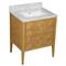 Bella Coastal Beach White Carrara Marble Natural Rattan Vanity Sink - 28&quot;