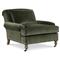 Carter Updated Traditional Green Velvet Caster Chair and a Half