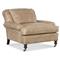 Carter Updated Traditional Beige Leather Caster Chair and a Half