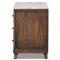 Marion Updated Traditional White Marble Brown Reclaimed Wood Wide Nightstand