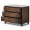 Marion Updated Traditional White Marble Brown Reclaimed Wood Wide Nightstand