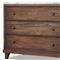 Marion Updated Traditional White Marble Brown Reclaimed Wood Wide Nightstand