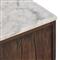 Marion Updated Traditional White Marble Brown Reclaimed Wood Wide Nightstand