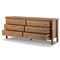 Chris Rustic Lodge Brown Oak Double Dresser