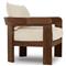 Aviel Rustic Lodge Beige Upholstered Teak Outdoor Barrel Arm Chair