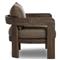 Aviel Rustic Lodge Brown Upholstered Teak Outdoor Barrel Arm Chair