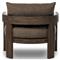 Aviel Rustic Lodge Brown Upholstered Teak Outdoor Barrel Arm Chair